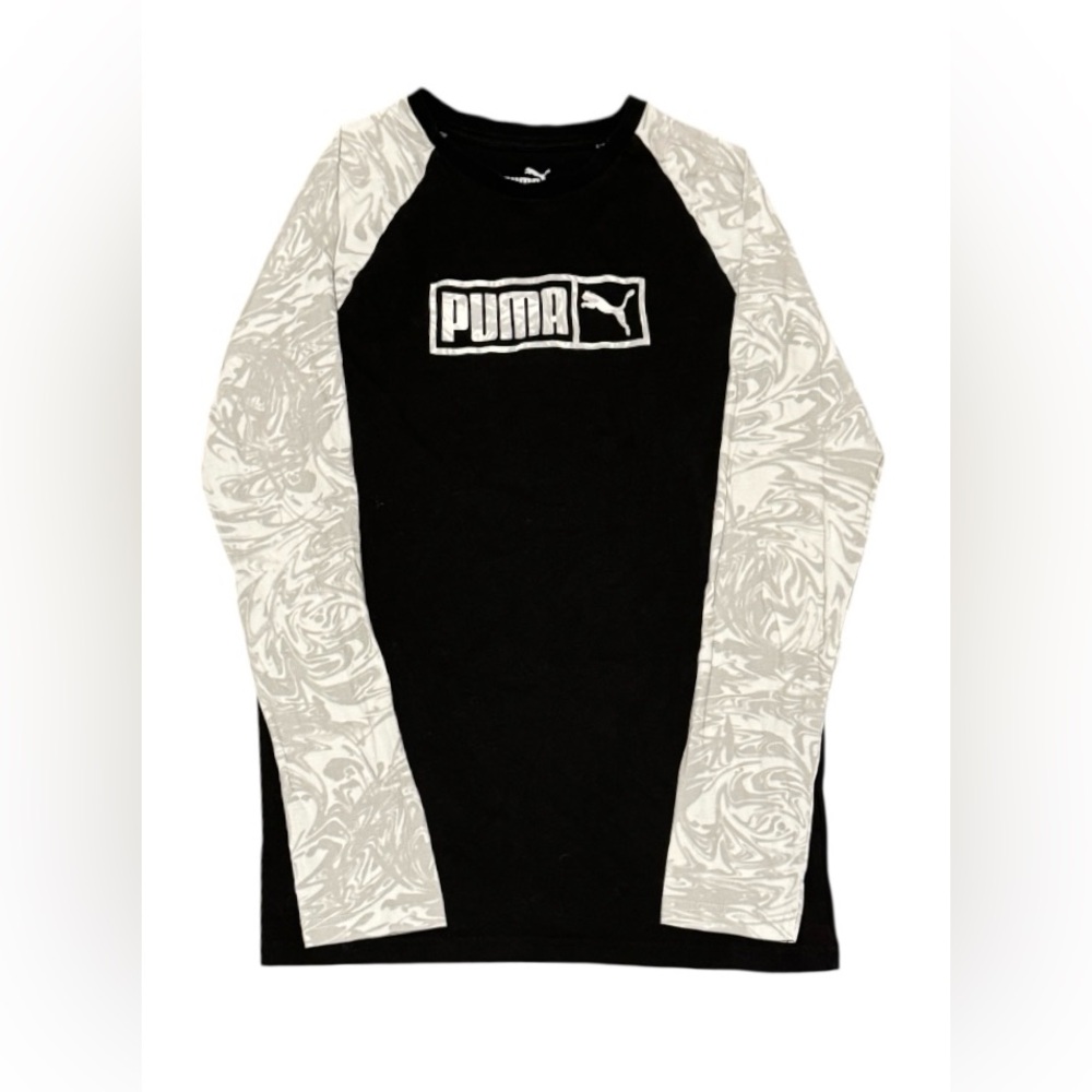 PUMA Boys' Long Sleeve T-Shirt, Black, Size 14-16 US Kids